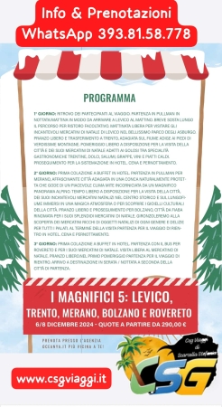 Mercatini di Natale : I MAGNIFICI 5 Mercatini di Natale